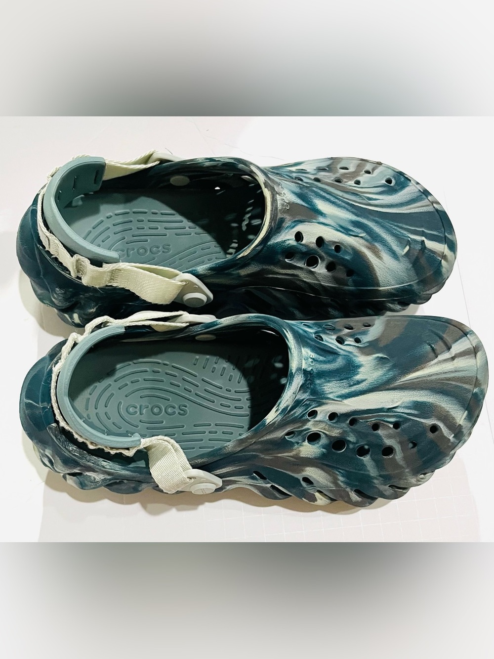 Crocs Men Echo Marbled Clogs in “Black sand/multi colorway. Slip on-   SIZE 8 - Picture 4 of 9